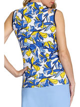 NWT Ladies TAIL Blue Yellow Trellis Dance Sleeveless Golf Shirt S M L XL XXL image 2