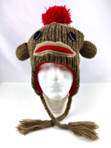 Sock Monkey Woven Hat 21&quot;L from top of Hat to end of Tassel. Lined Age 1... - $25.73