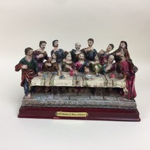 The Last Supper Resin Statue 8.75” x 4.5” Base 5” Tall Jesus &amp; 12 Disciples Used - £19.78 GBP