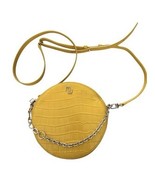 Maje Jane Yellow Embossed Leather Round Crossbody Bad Purse With Chain - $2,869.67 MXN