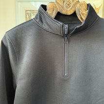 ACore Black Horizontal Rib Quarter Zip Pullover Kangaroo Pocket XL - $335.42 MXN