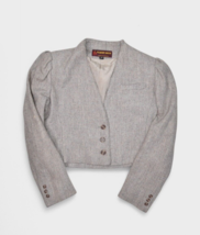 Vintage Peabody House Jacket Womens M 12 Grey Wool Cropped Blazer Western - £30.23 GBP