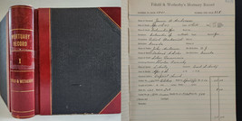 1917 Antique Bound Mortuary Journal Jackson Mi Genealogy Death Suicide Lightenin - £1,002.35 GBP