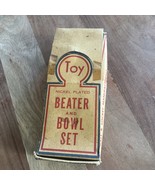 New! Vintage 1940’s BAL-SO Beater &amp; Bowl Set Wooden Handle USA - $34.36