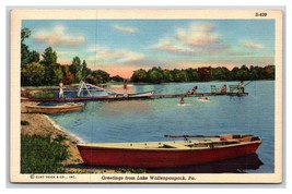 Generic Scenic Greetings Boats on Lake  Lake Wallenpaupack PA Linen Postcard N20 - £3.06 GBP