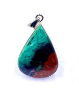 92.5 SILVER PENDANT - Sonora Sunrise Cabochon Pendant - Pear Pendant - 35x25mm - $69.00