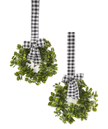 Set of 2 Faux Kitchen Cabinet Wreaths 11&quot; W X 21&quot; L Each (Black &amp; White ... - $57.10