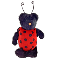 Vintage Boyds Black Teddy Bear Plush Stuffed Animal Ladybug Jointed 10&quot; - £8.60 GBP