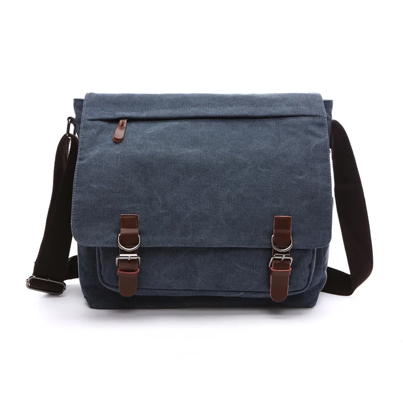 Canvas Laptop Shoulder Bag Messenger Bag Men Casual Crossbody Bags Schoo... - £55.28 GBP