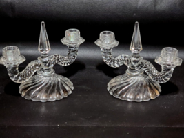 Vintage FOSTORIA COLONY Crystal Double Light Candlestick Candelabra - Pa... - $25.72