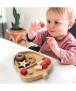 Eco-Friendly Cartoon Pine Cone Shape Bamboo Wood Plate Cup Non-Slip-Plas... - $32.00