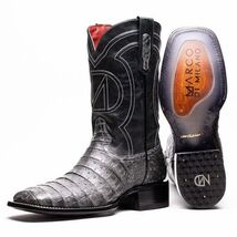 TUCSON Genuine Caiman Belly Skin Cowboy Boot from the Western Collection Stone G image 2