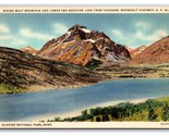 Due Medicina Lago Glacier National Park Montana MT Unp Lino Cartolina N25 - £3.17 GBP