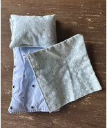 Doll House Accessories Comforter, Pillow, Sheet Blue with Stars - £5.34 GBP