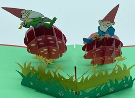 Gnome 3D Pop Up Card Mushroom Flute Playing Valentine&#39;s Day German Fairy Tale - £10.49 GBP
