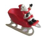Vintage Holland Mold Ceramic Santa Claus waving on Christmas Sleigh Red ... - $19.99