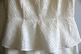 $118 NWT Max Studio White Peplum Crocheted Summer Sleeveless Dress 6 S S... - £31.44 GBP