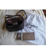 Vintage Brighton Black &amp; Brown Leather Handbag Braided Strap - $102.33 CAD