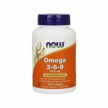 NEW NOW Omega 3-6-9 1000mg Blend of Nutritional Oils Gluten Free 100 Softgels - £13.82 GBP