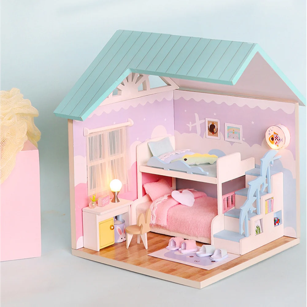 DIY Hut 3D Wooden Doll House Manual Assembling Toys Kit for Kids Birthday Gifts - £19.19 GBP+