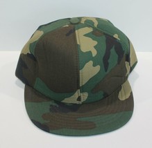 Vintage Trucker Hat Cap Camouflage Green Ear Neck Flap Taiwan Size Regular - $13.60