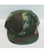 Vintage Trucker Hat Cap Camouflage Green Ear Neck Flap Taiwan Size Regular - £10.69 GBP