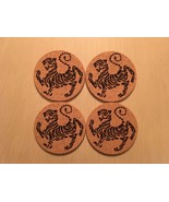 Set of 4  Laser Engraved Cork Coasters Shotokan Karate Insignia - $27.25 CAD