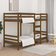 Bunk Bed Honey Brown 90x190 cm 3FT Single Solid Wood Pine - £170.76 GBP