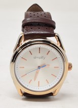 Simplify The 5900 Leather Band Mens Watch Rose Gold - £92.79 GBP