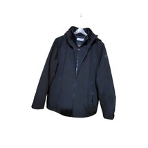 Calvin Klein Men Large Infinite Stretch Jacket Fleece Lined Bib Black Coat - £27.63 GBP
