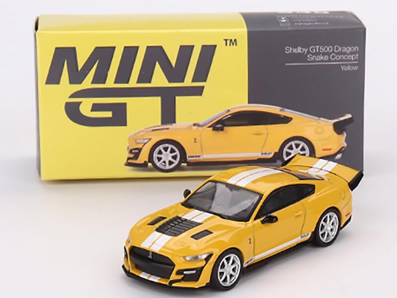 Shelby GT500 Dragon Snake Concept Yellow with White Stripes Limited Edit... - $19.99