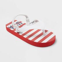 Cat & Jack Toddler Adrian Americana USA Flip Flops Red/White Size M - $222.55 MXN