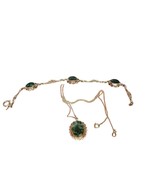 Vintage Amco Jade Cabochon Bracelet and Pendant - $58.00
