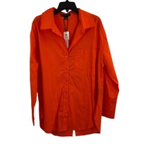 Sanctuary Orange Cotton Button Front Top Size XL New - £22.34 GBP