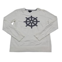 Nautica Sweaters Womens S White Knit Ships Wheel Long Sleeve Crew Neck P... - £17.52 GBP