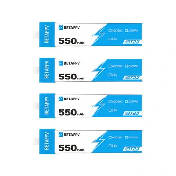 4PCS BETAFPV BT2.0 550mAh 1S 40C for BETAFPV Meteor75 Pro FPV Racing Drone - $54.18 CAD