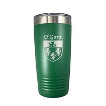 O&#39;Gara Irish Coat of Arms Stainless Steel Green Travel Tumbler - $27.43