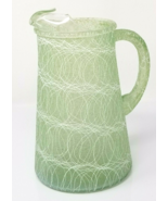 Glass Pitcher 1950s Ruberoid Geometric Spider Green Vintage New Unused  - £18.58 GBP