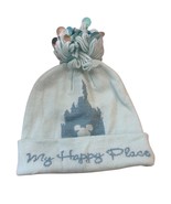 Disney My Happy Place Light Blue Knit Beanie Hat With Sequin Pom Top - $273.69 MXN
