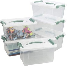 Yarebest 6-Pack Clear Latch Box, 6 Quart Plastic Storage Box With Lid - £32.76 GBP