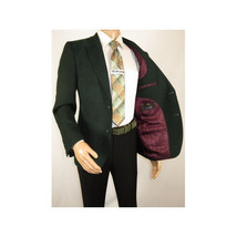Men ZACCHI Velour Velveteen Hounds tooth Blazer Sport Coat DUANE 74524 Green image 6