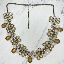 Chico&#39;s Gold Tone Faceted Beaded Long Necklace - £13.44 GBP