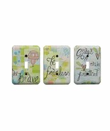 Quote Light Switch Covers Inspirational Pastel Home Decor Set of 3 - $18.81