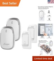 1300ft Wireless Doorbell with 4 Volume Levels, Quick Setup &amp; 2 Buttons I... - $29.99