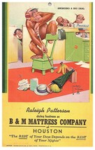 B &amp; M MATTRESS CO. Houston TexasAdvertising Postcard with Monkeys Foolin... - £12.55 GBP