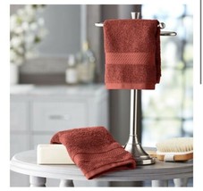 Members Mark Premier Collection 100% Cotton Luxury Washcloth 2 pk Rustic Red - £7.90 GBP