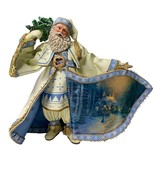 Thomas Kincaid Old World Santa Figurine Blue Cottage Christmas Tree Gold... - $369.07 MXN