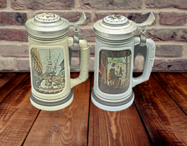 Lot of 2  AVON The Building of America Beer Stein  - $23.92
