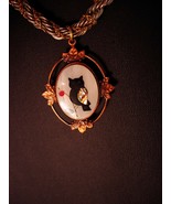 Pietra Dura owl necklace / vintage mosaic bird / Mother of pearl - Figur... - £74.71 GBP
