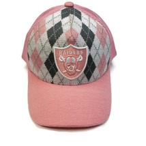 Reebok Las Vegas Raiders Pink Argyle Embroidered Cap Hat Adjustable Mesh Back - £19.74 GBP